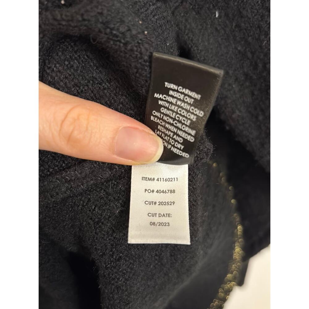 Torrid Sweater Womens 3X Black "Are We Merry Yet?" Holiday Christmas Gold Lurex - Picture 5 of 5